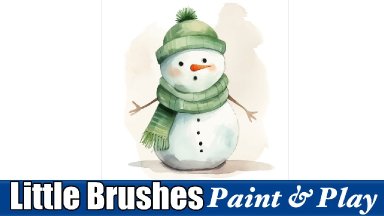 LIVE How to Draw and Paint a Snowman | Little Brushes 🌟🎨 Crayons to Canvas - Easy painting for Kids