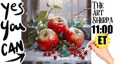 How to Draw Winter Apples still life  🌟🎨 How to paint acrylics Step by step