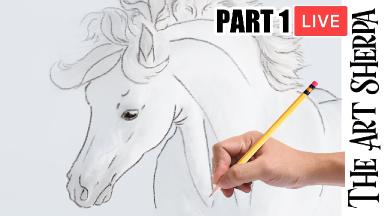 How to Draw the White horse for  pre Watercolor paper PART 1 🌟🎨   techniques and Drawing