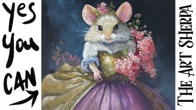 Fantasy princess Mouse 🌟🎨 How to paint acrylics : Paint Night at Home