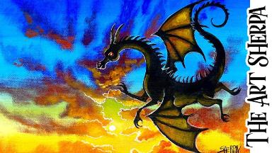 I Draw and paint a Dragon  How to paint acrylics for beginners: Paint Night at Home