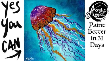 Jellyfish 🌟🎨 How to Draw and Paint tutorial for Beginners: Acrylic August | Day 3