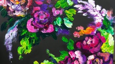 Abstract Roses FINGER PAINTING for Grown ups