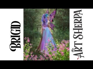 Brigid Spring Queen Fairy Acrylic Painting tutorial BAQ #5
