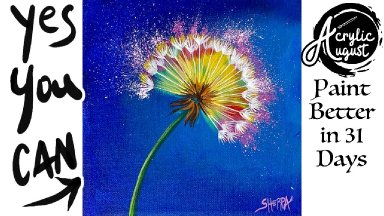 Colorful Dandelion Fluff  How to Draw and Paint tutorial for Beginners: Acrylic August | Day 26