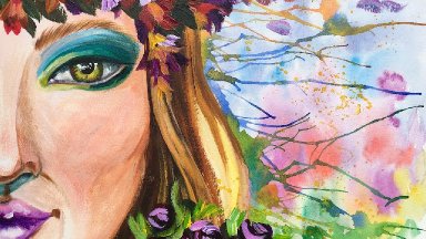 Flower Crown Girl Drip painting for Beginners Multimedia #10 #Aboutface