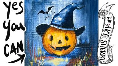 Witches jack o'lantern 🌟🎨 How to Draw and Paint tutorial for Beginners: 13 Days of Halloween