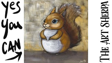 Cute Squirrel 🎨 How to Draw and Paint tutorial for Beginners: paint night at home