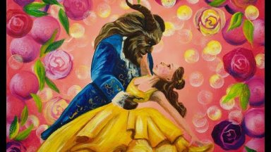 Beauty and The Beast Dancing Step by step Beginner Acrylic Tutorial