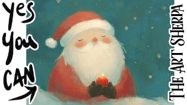 Cute Santa 🌟🎨 How to Draw and Paint tutorial for Beginners | Winter Wonder 2024 #art #Painting