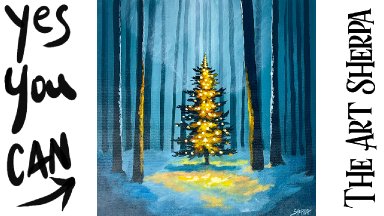 Christmas tree   How to Draw and Paint tutorial for Beginners Winter Wonder 2024 #art #painting