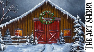 Old Barn in Winter Landscape 🌟🎨 How to Draw and Paint tutorial for Beginners