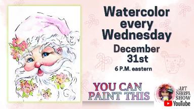 The Art Sherpa Show – Vintage Santa Claus Line and Wash Easy Watercolor Step by step