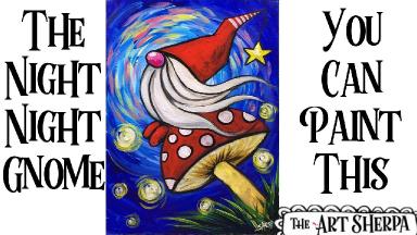The Night Night Gnome - Easy Gnome beginning acrylic painting step by step | TheArtSherpa