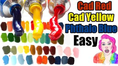 Easy Primary Colors How to color Mix | Cad Red, Cad Yellow, Phthalo Blue | #16 | Theartsherpa