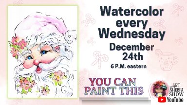 The Art Sherpa Show &ndash; Vintage Santa Claus Line and Wash Easy Watercolor Step by step