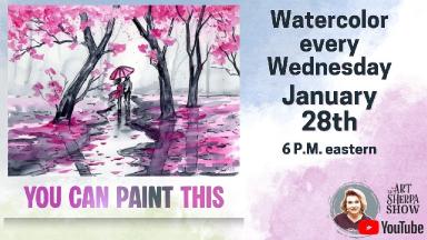The Art Sherpa Show | Couple Walking in the Rain | Watercolor for Beginners