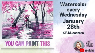 The Art Sherpa Show | Couple Walking in the Rain | Watercolor for Beginners