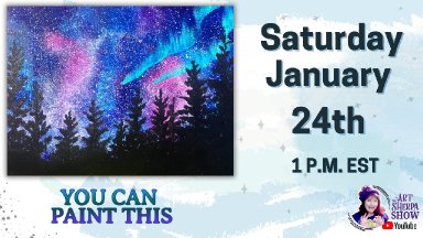 The Art Sherpa Show | Aurora Borealis Landscape | Easy Beginner Acrylic