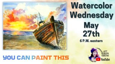 Old Boat in the Sand | Watercolor for Beginners Line and Wash