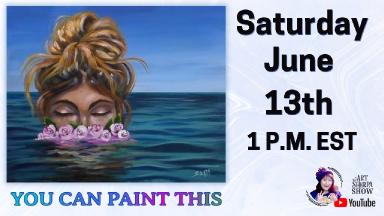 Romantic Girl Swimming in Ocean | Easy Beginner Acrylic Step by Step