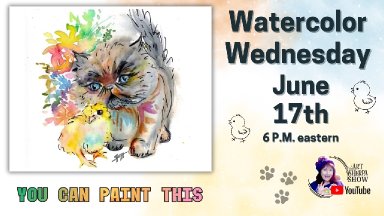 Kitten and Baby Chick Line and Wash| Easy Beginner Watercolor