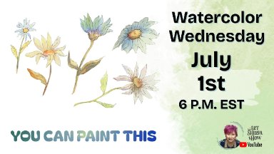 Very Easy Line and Wash Daisies | Easy Beginner Watercolor