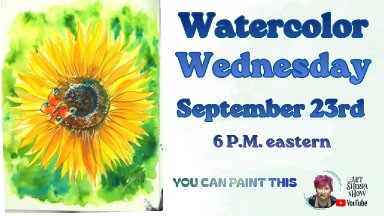 Sunflower and Butterfly | Easy Beginner Watercolor