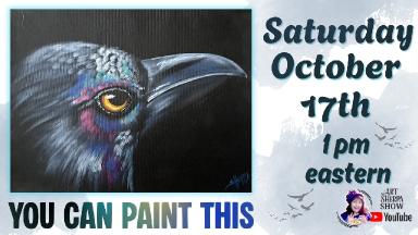 Crow in Black | Easy Beginning Acrylic Step by Step