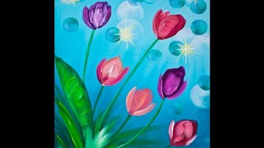 Tulips BEGINNER EASY Acrylic Painting Tutorial