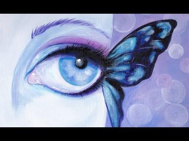 Butterfly Eye in Acrylic paint for Beginners #aboutface #3 Big Art Quest