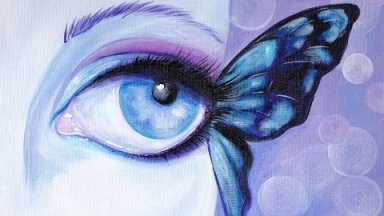 Butterfly Eye in Acrylic paint for Beginners #aboutface #3 Big Art Quest