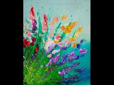 LIVE Finger Painting  Flowers Splatter Abstract Acrylic  for Beginners