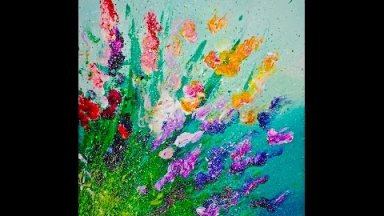 LIVE Finger Painting  Flowers Splatter Abstract Acrylic  for Beginners