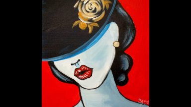 Pop art Girl with a Hat Fashion Acrylic Painting tutorial for Beginners