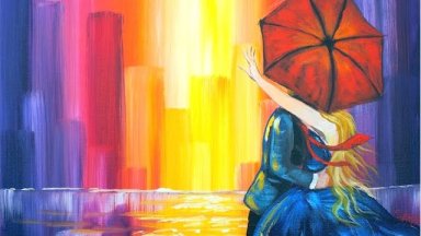 Lovers Kiss in the City |  Learn to do Acrylic Painting  for Beginners