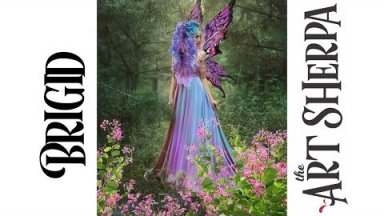 Brigid Spring Queen Fairy Acrylic Painting tutorial BAQ #3