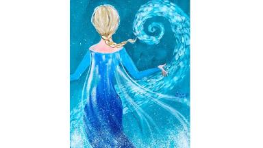 Elsa from Frozen  tutorial Acrylic Painting on Canvas for Beginners