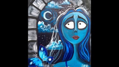 The Corpse Bride Step by Step Acrylic Painting on Canvas for Beginners