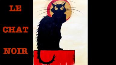 Free Home paint night Party Video Le Chat Noir for Beginners