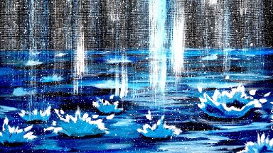 Falling Rain - Step by Step Acrylic Painting on Canvas for Beginners