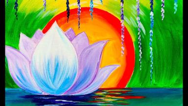 Zen Lotus flower step by step for Beginners Acrylic Tutorial