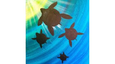 Meditation Turtle Step by Step Acrylic Painting on Canvas for Beginners ASMR