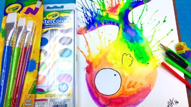 How to paint a EASY Rainbow Fish Beginner Watercolor Tutorial