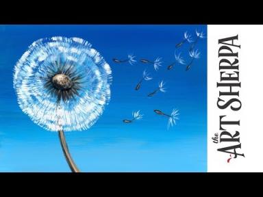 How to paint with Acrylic on Canvas Dandelion Breeze LIVE stream