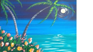 Easy Meditation Tropical Seascape Acrylic painting lesson