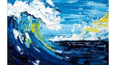 Pallet Knife Seascape  Beginner Acrylic Painting Tutorial Abstract #lovesummerart