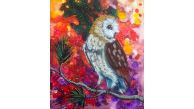 Cosmic Owl Acrylic Painting Lesson The Art Sherpa
