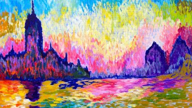 How to Paint Twilight Landscape Acrylic Monet for beginners