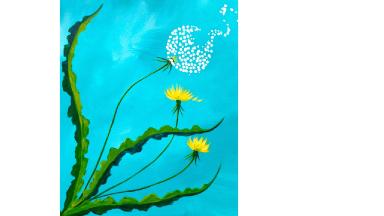 Beginner How to paint  Dandelion Acrylic  Spring Floral Tutorial